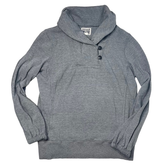 Converse Sweater Cardigan Pullover Ribbed Knit Mock Neck women’s Size 1 XL - Picture 1 of 6